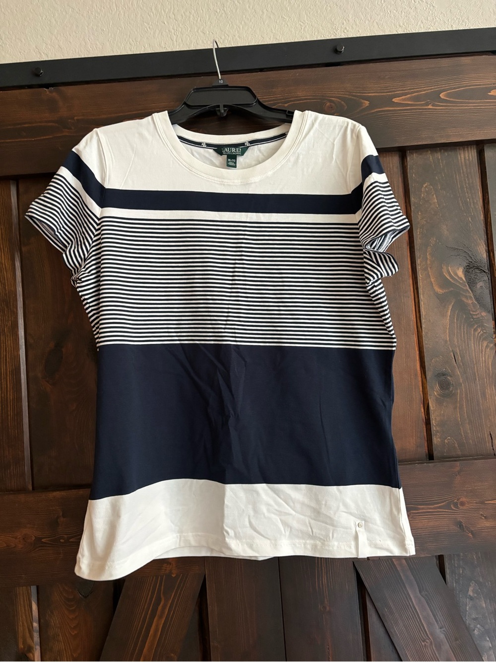 ❗️FINAL❗️Lauren Ralph Lauren Navy and White Short Sleeve Striped Crew Tee
